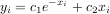 yi = c1e-xi + c2xi