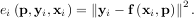 ei(p,yi,xi) = ∥yi - f (xi,p)∥2.