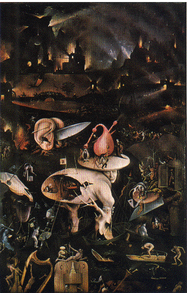 Figure 3 Hieronymus Bosch: Tree-man and buildings burning in Hell