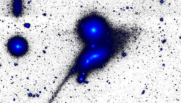 גוף שמיימי בצורת ראשן שנוצר מבליעת גלקסיות גדולות את שכנתן הקטנה