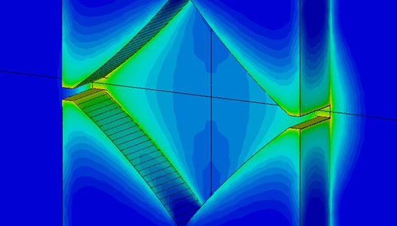 פילוג השדה החשמלי בננו-אנטנה