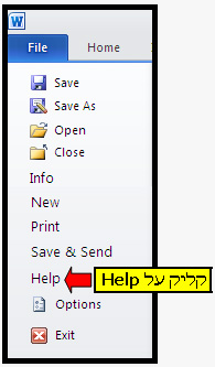 צילום מסך - ביצוע אקטיבציה לאופיס 2010