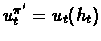 $u^{\pi'}_t=u_t(h_t)$