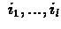 $\
i_{1},...,i_{l} $