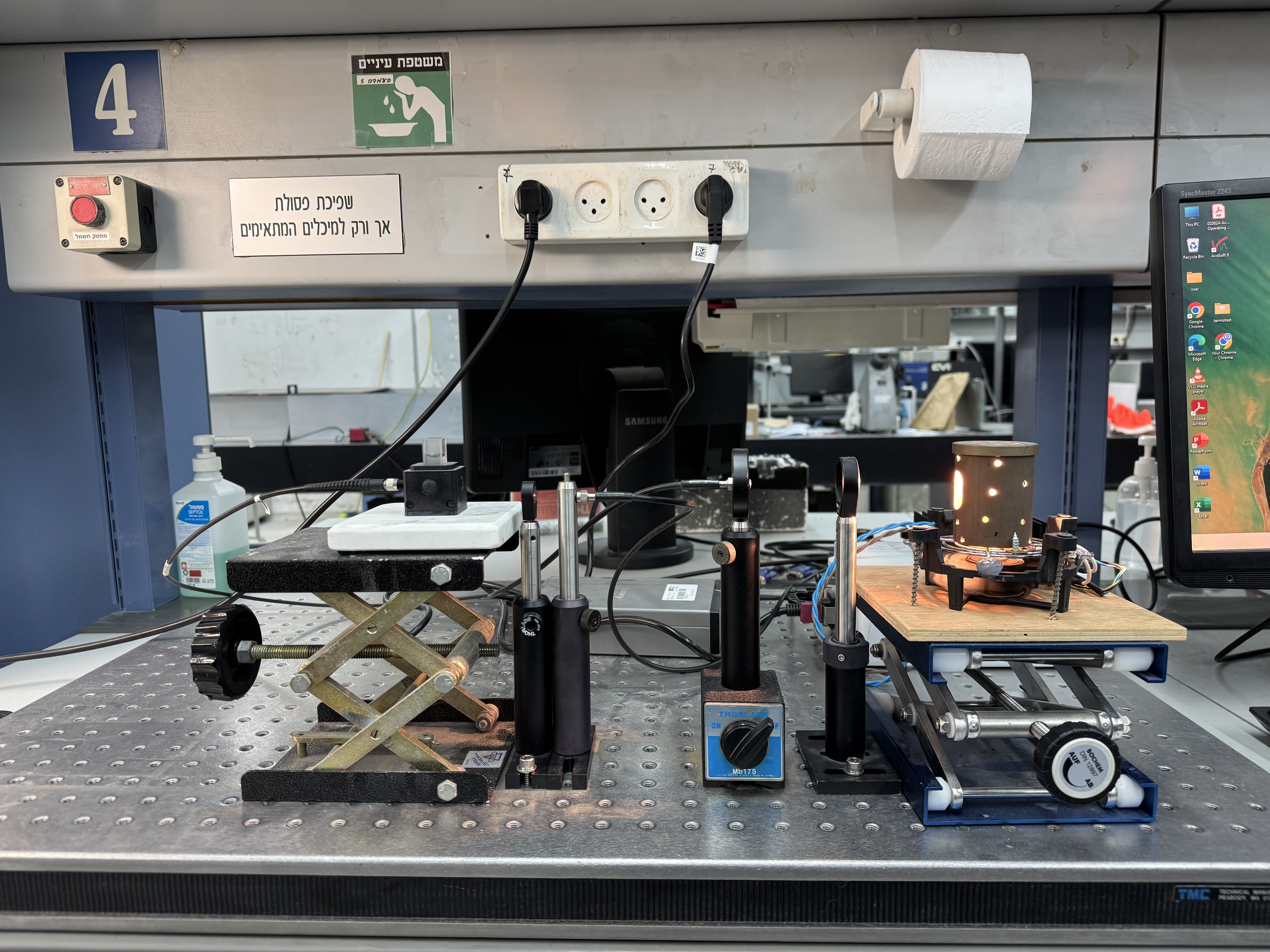 Experimental setup for the kinetics spectrophotometer experiment