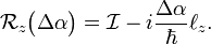 
\mathcal{R}_z\big(\Delta\alpha\big) = \mathcal{I} -i \frac{\Delta\alpha}{\hbar} \ell_z.
