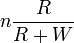  n \frac{R}{R+W} 
